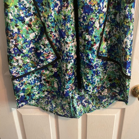 Ann Taylor Floral BLue Green High Low Sleeveless Tiered MIDI Dress Women’s Sz 10 - Picture 5 of 11